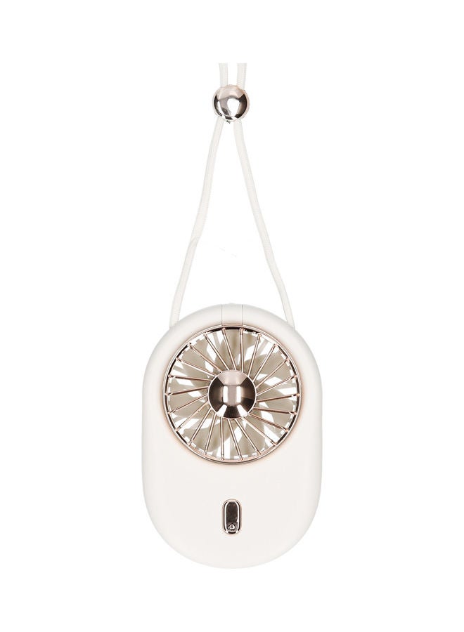 Loquat 180 Degree Foldable With Adjustable Lanyard Detachable Grid 3 Speeds Portable Hanging Neck Fan White/Silver 14.30x2.90x9.10cm - Image 1