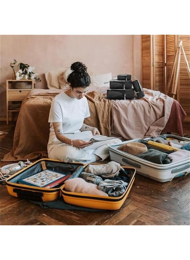 ميكسد 7 قطع من مكعبات التعبئة الضاغطة، منظم حقائب السفر، منظم حقائب السفر، مكعبات السفر، مستلزمات السفر مع أكياس تخزين الأحذية كيس غسيل (رمادي) - Image 3