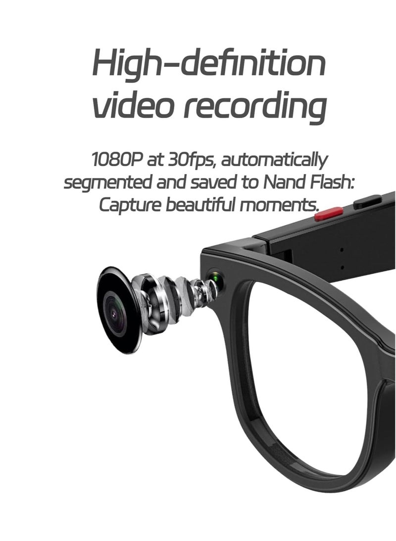 نظارات سكاي شاين AIMB-G1 الذكية المزودة بكاميرا | تسجيل فيديو مخفي بدقة 1080 بكسل، بلوتوث، واي فاي، ChatGPT، ترجمة فورية بالذكاء الاصطناعي، ومساعد صوتي | نظارات شمسية ذكية للرجال والنساء مزودة بخاصية حجب الضوء الأزرق وعدسات متدرجة مزدوجة - Image 5