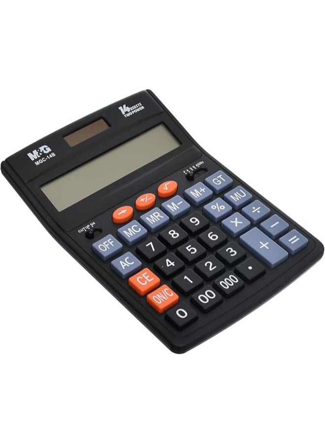 ام اند جي آلة حاسبة بشاشة كبيرة، 14 رقمًا واضحة، طاقة مزدوجة، سهلة القراءة - Image 2