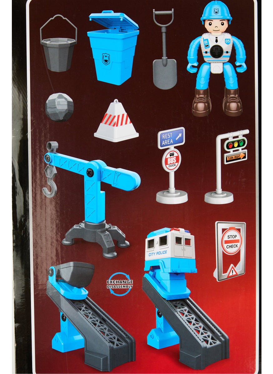 New Boy Assembling Car Set Police 24 Pcs, Blue  - Image 5