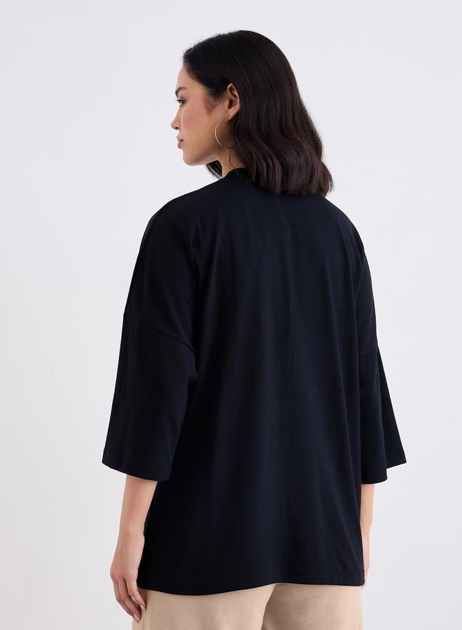 ستايلي تيشيرت فضفاض بطبعة بروكلين - Image 4