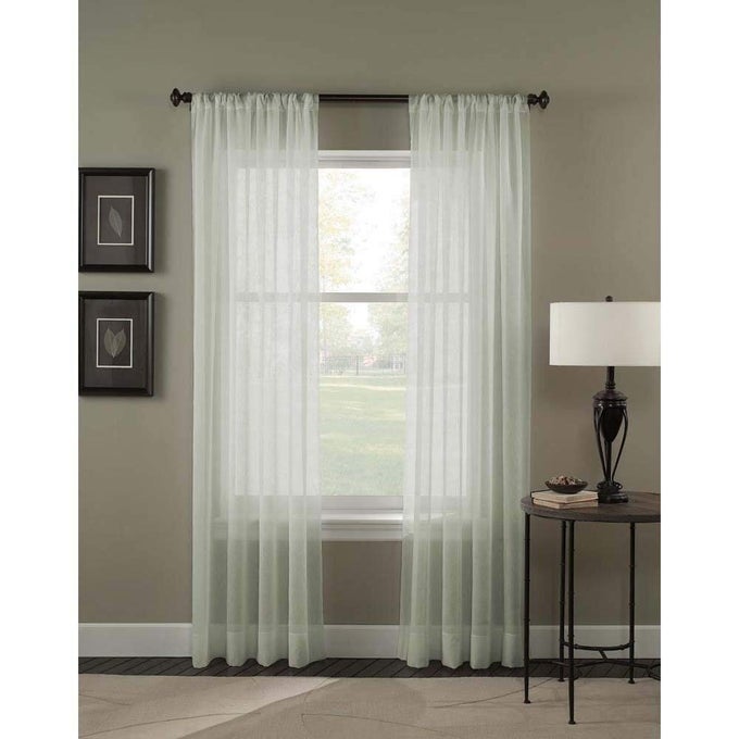 1Q80410CWI TRINITY CRINKLE VOILE SHEER CURTAIN PANEL 51 BY 120 WINTER