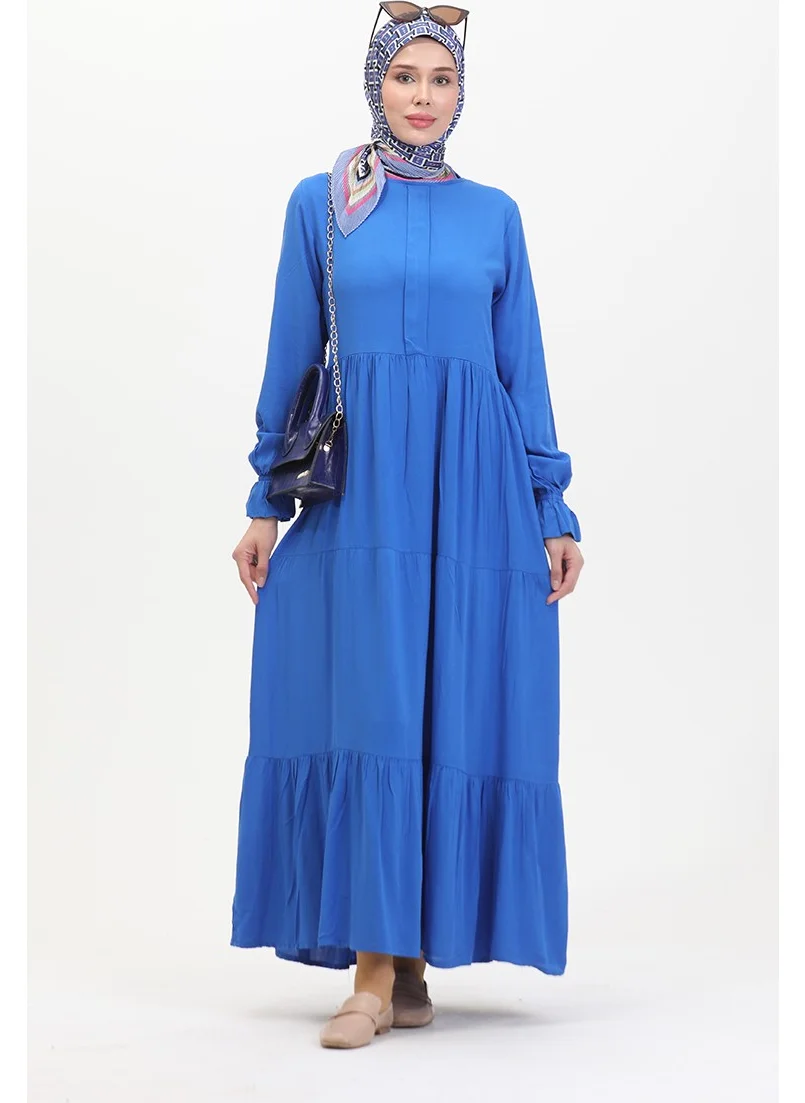 Sefa Merve Front Placket Viscose Dress 0510-01 Saks