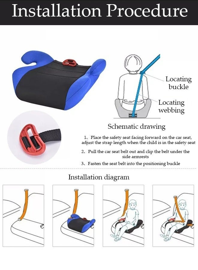 DUNISO Portable Child Car Safety Chair Safety Seat Travel Booster Car Seat Heightening Seat Cushion with Armrest for Kids - Image 2