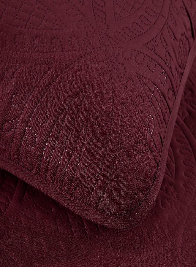 Chezmoi Collection Chezmoi Collection Liam Burgundy King Size Comforter Set - 7 Pieces Coin Pattern Bed in a Bag with Comforter, Bed Sheets, Pillowcases, & Shams Bedding Set  - Image 1