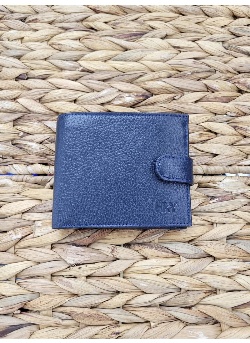 Hky Leather External Snap Detail Side Model Personalized Men's Wallet