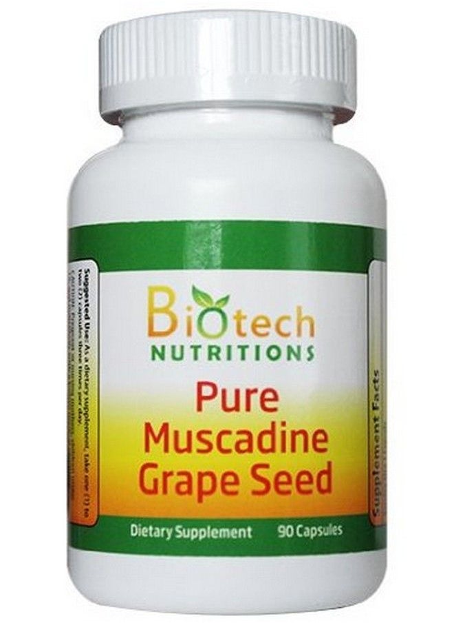 Biotech Nutritions - Muscadine Grape Seed 100% Pure Muscadine Grape Seed 90 Capsules Per Bottle 650Mg Per Capsule - Image 1