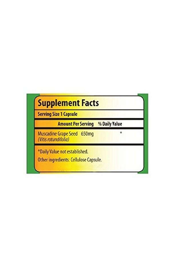 Biotech Nutritions - Muscadine Grape Seed 100% Pure Muscadine Grape Seed 90 Capsules Per Bottle 650Mg Per Capsule - Image 1