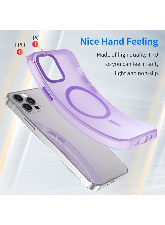 زبون جراب هاتف MagSafe Frosted شفاف من مادة TPU + PC بتغطية كاملة لهاتف iPhone 12 Pro - Image 3