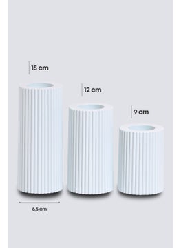 طقم حوامل شموع بيضاء مزخرفة من 3 قطع للشموع الصغيرة من بلاستيك ABS - pzsku/ZE277B37196D612714182Z/45/_/1730744973/c257dde2-d188-4307-afd3-c58bac3a29f9