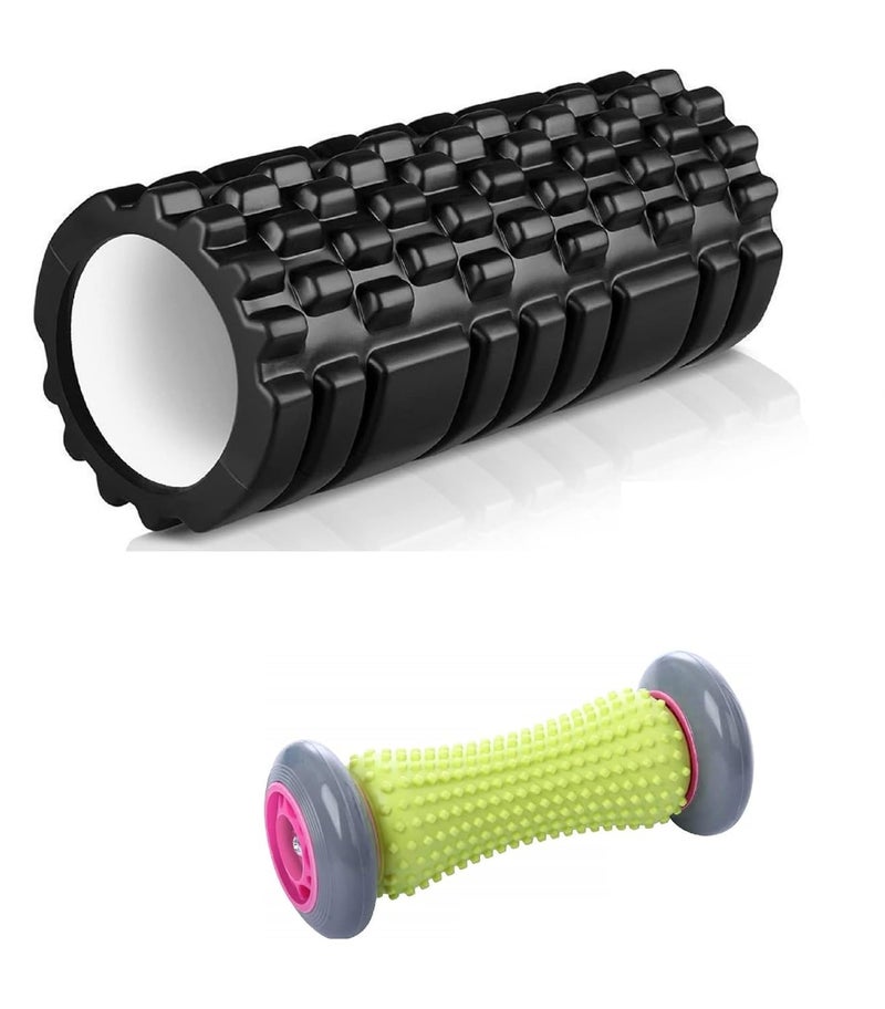 Bodylastics Foot Massage Roller & 33cms Foam Roller for Plantar Fasciitis Pain Relief Ergonomic Designed for Reflexology Deep Tissue Muscle Revovery for Total Body - Image 1
