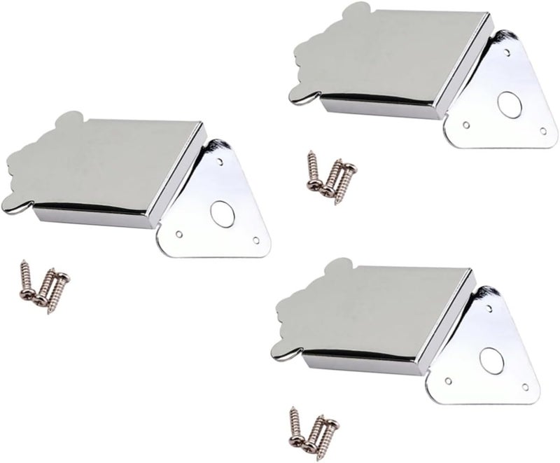 Abaodam 3pcs Metal Triangle Mandolin Tailpiece Replacement Accessory for Guitar Mandolin Silver - Image 1