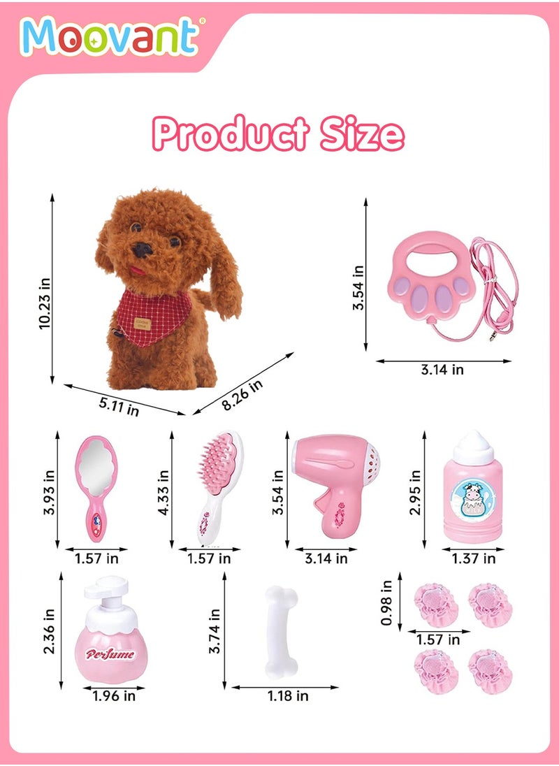 Moovant - 12PCS Dog Toys for Kids, Interactive Electronic Pet Teddy Bear with Detachable Cleaning, Walking and Talking Removable Plush Electronic Dog Toy, Voice-Activated Induction Teddy Toy - Image 1