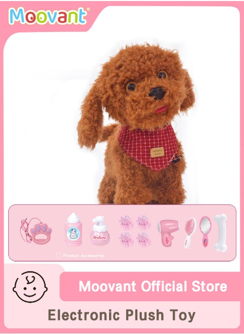 12PCS Dog Toys for Kids, Interactive Electronic Pet Teddy Bear with Detachable Cleaning, Walking and Talking Removable Plush Electronic Dog Toy, Voice-Activated Induction Teddy Toy