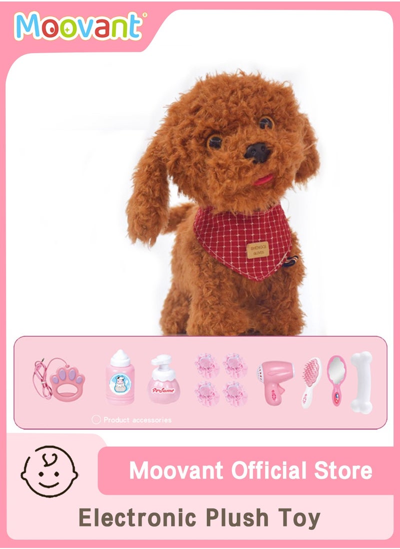 Moovant - 12PCS Dog Toys for Kids, Interactive Electronic Pet Teddy Bear with Detachable Cleaning, Walking and Talking Removable Plush Electronic Dog Toy, Voice-Activated Induction Teddy Toy - Image 1