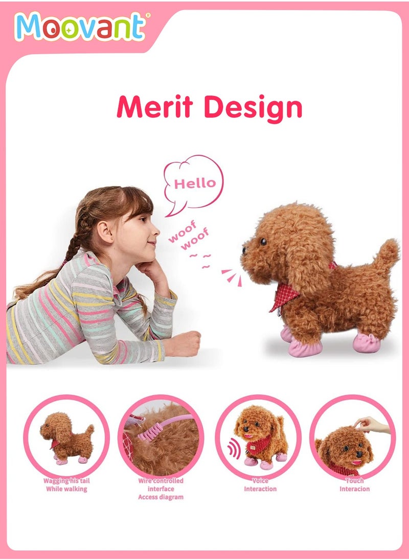 Moovant - 12PCS Dog Toys for Kids, Interactive Electronic Pet Teddy Bear with Detachable Cleaning, Walking and Talking Removable Plush Electronic Dog Toy, Voice-Activated Induction Teddy Toy - Image 1