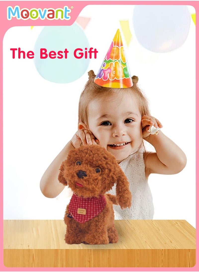 Moovant - 12PCS Dog Toys for Kids, Interactive Electronic Pet Teddy Bear with Detachable Cleaning, Walking and Talking Removable Plush Electronic Dog Toy, Voice-Activated Induction Teddy Toy - Image 1