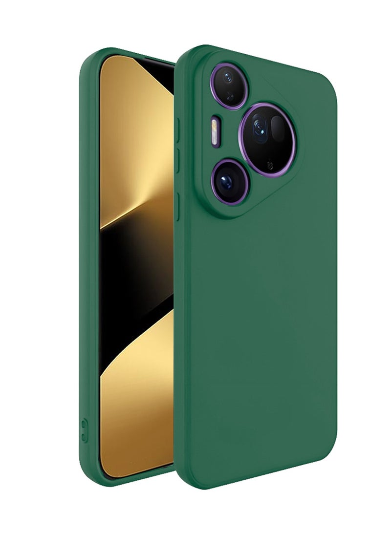 Wtech Huawei Pura 80 Ultra 5G 2025 Soft Liquid Silicone Case Cover (MCRPSN) - Dark Green - Image 1