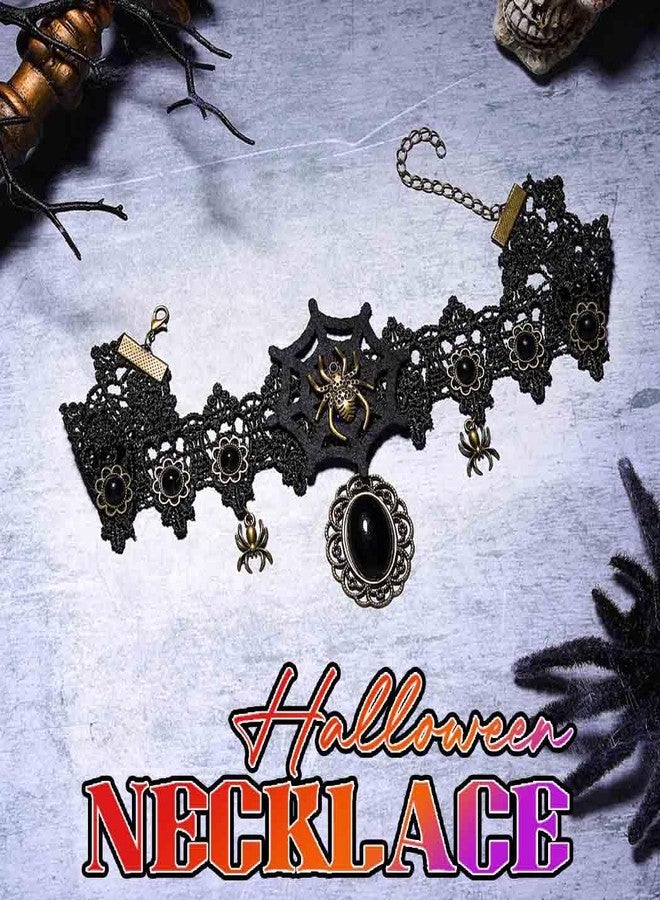 CLOACE Black Choker Necklace Gothic Spiders Necklaces Halloween Costume Jewelry for Women(Spiders) - Image 2