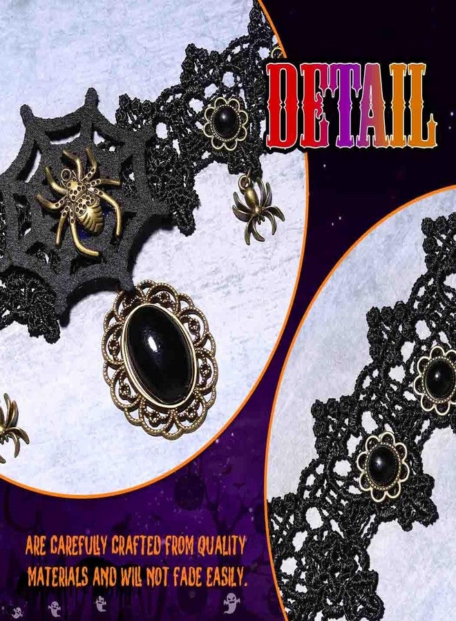 CLOACE Black Choker Necklace Gothic Spiders Necklaces Halloween Costume Jewelry for Women(Spiders) - Image 4