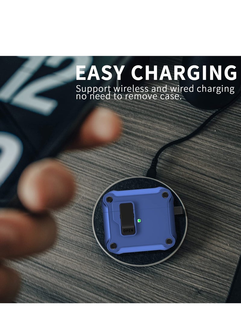 أنيوغرو Anyogro لـ AirPods Pro 3 حالة مع غطاء مفتاح النسر ، حالة صلبة واقية مقاومة للصدمات مع مجموعة تنظيف وسلسلة المفاتيح المضادة للفقدان ، LED الأمامي مرئي لـ AirPods Pro 3 حالة الشحن 2025 - Image 3