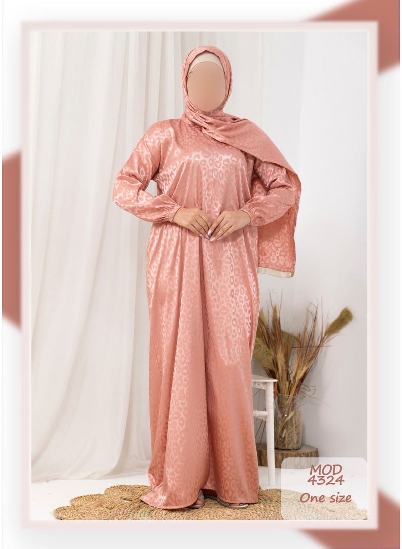 اسدال صلاة رائع ومميز بتطريز ناعم وطرحة متصلة بمقاس مناسب مصنوع من قطن مصري ناعم ويتميز بخياطة مضمونة ورائعة يمكن الغسيل بالغسالة