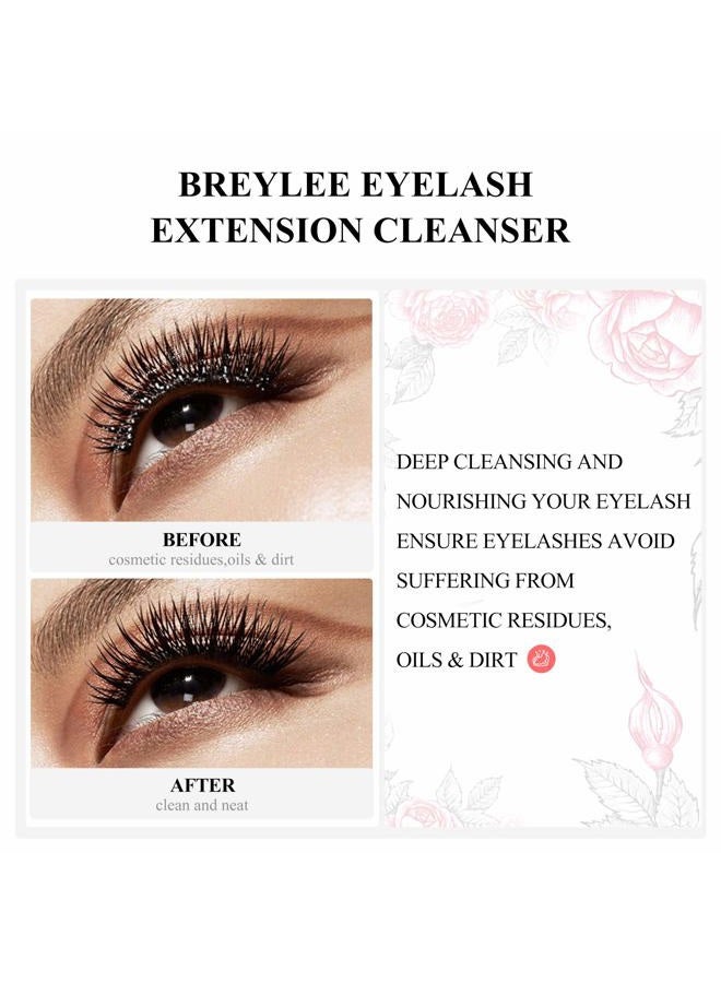 Breylee Eyelash Cleanser, Shampoo Foam & Brushes Eyelid Cleanser for Makeup Remover Paraben & Sulfate Free for Salon and Home Use(60ml, 2 fl oz) - Image 4