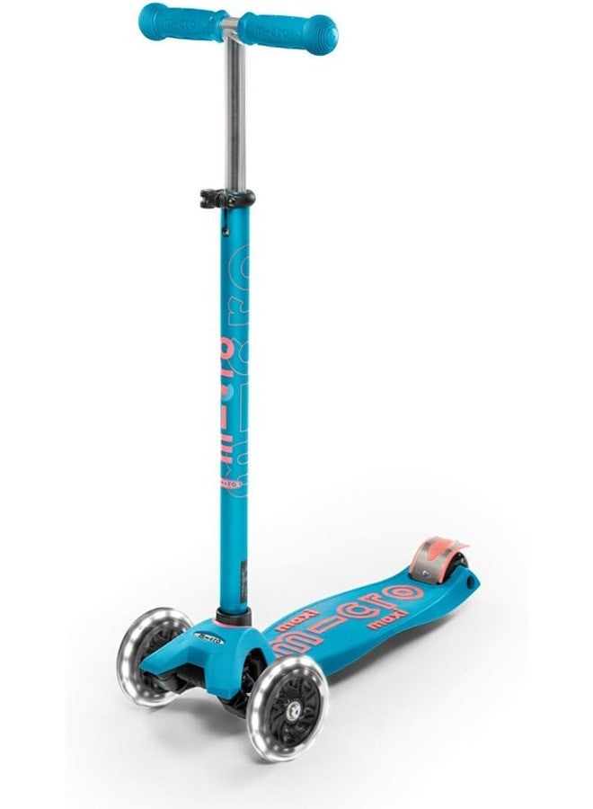 Micro Maxi Deluxe Led Scooter Aqua | Maxi Scooter | Scooters | Scooter for Boys | Scooter for Kids | Kids Scooter | Outdoor Scooter| Ride on Scooter | Scooter for Girls - Image 1