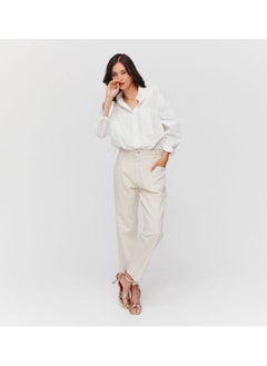 High-waist peg trousers
