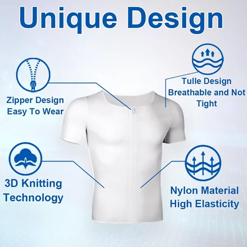 klarako Gynecomastia Infrared Compression T-Shirt,Men Compression Tank Top Shapewear,Mens Slimming Body Undershirt - Image 2