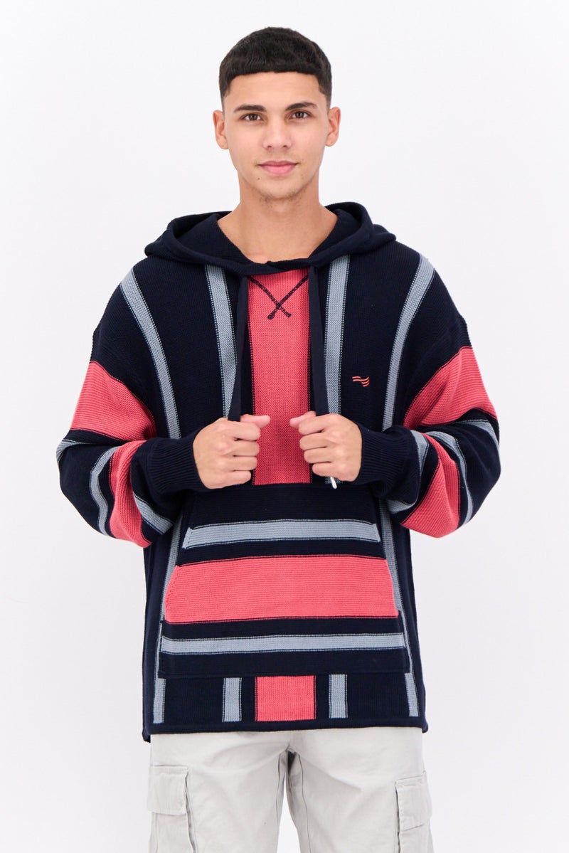 PERRY ELLIS Men Hooded Colorblock Sweater, Multicolor - Image 1