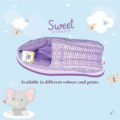 Toddylon Baby Carry Bags 3 in 1 Bed | Wrapper | Newborn Boys Girls | Wearable Blankets | Cotton (0-6 Months) Purple - Image 4