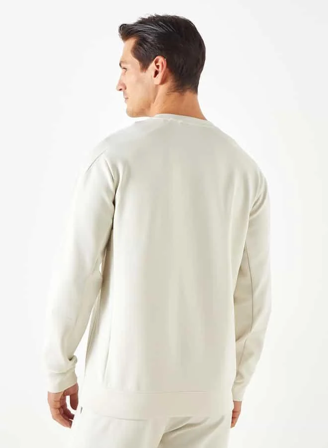ADOT by Splash Embossed Sweatshirt with Crew Neck and Long Sleeves