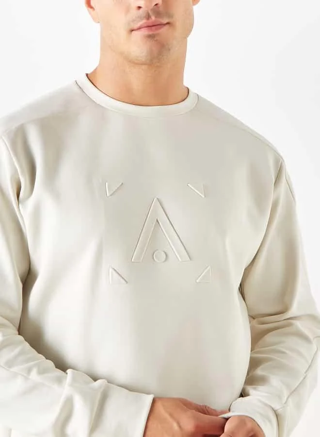 ADOT by Splash Embossed Sweatshirt with Crew Neck and Long Sleeves