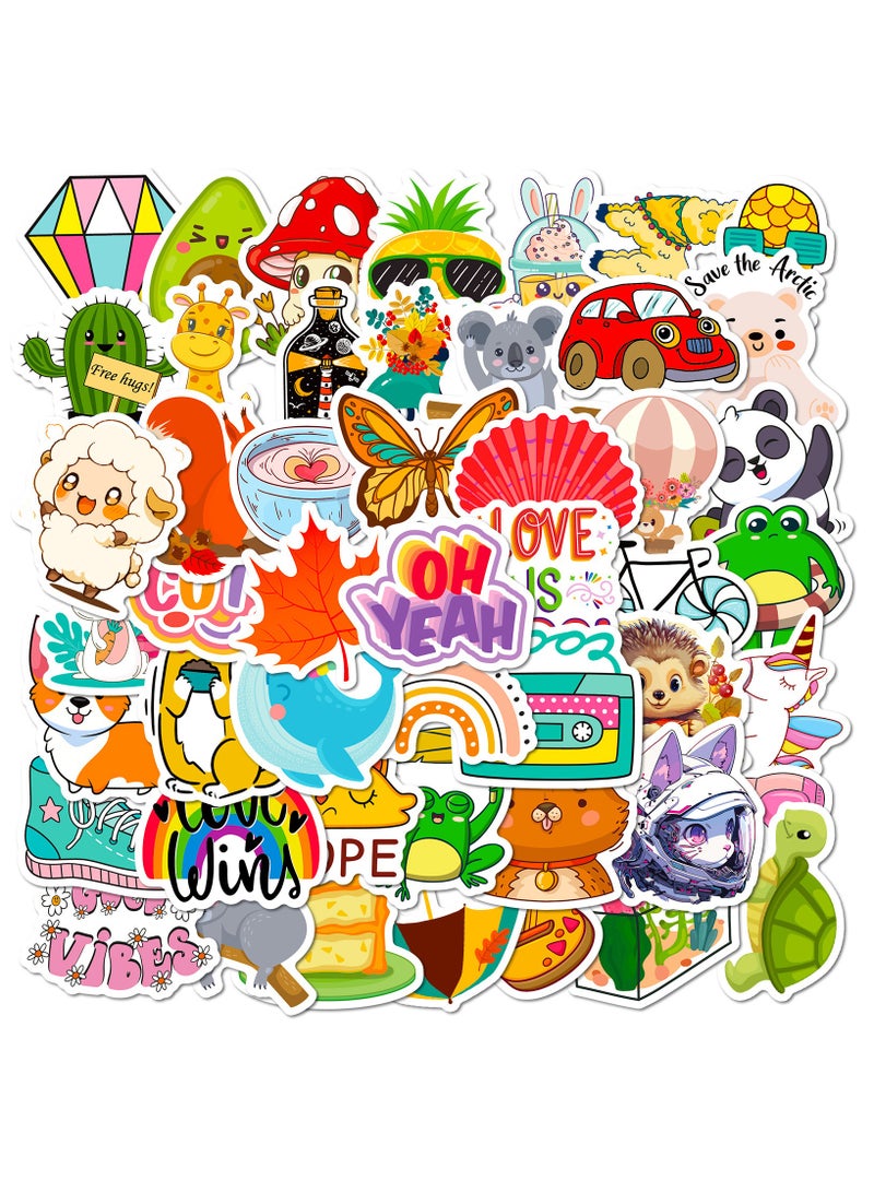 قوس قزح أورينبو ملصقات لزجاجات المياه 50 قطعة من ملصقات الفينيل الجميلة المقاومة للماء لأجهزة الكمبيوتر المحمول والتزلج على الجليد والكمبيوتر المحمول للمراهقين والأطفال والفتيات - Image 1