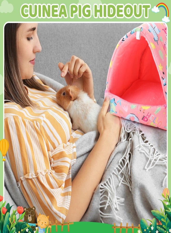 Ripeng 6 Pcs Guinea Pig Hideout Guinea Pig Bed House Rabbit Tunnel Washable Small House Cage Accessories for Hedgehog Mouse Chinchillas Hamster Ferrets Bearded Rats(7.1 7.9inch Cute Animals) - Image 4