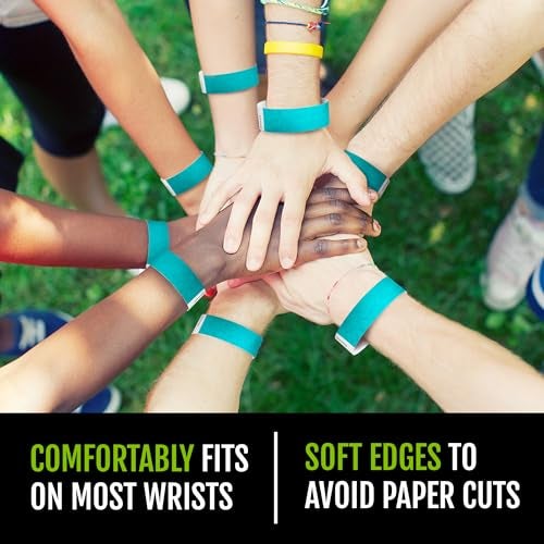 Wristco 100 WristCo Caribbean Blue Tyvek Wristbands for Events - Comfortable Tear Resistant Paper Bracelets ID Wrist Bands for Concerts Festivals Admission Party Identification - Image 5
