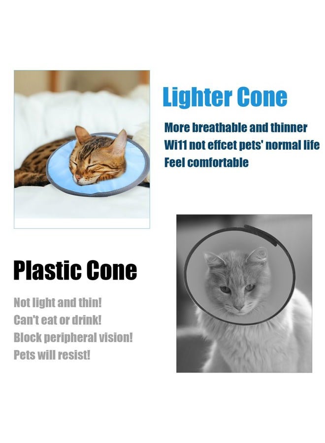 SAVITA Cat Recovery Collar Adjustable Cat Neck Protective Cat Collar Waterproof Elizabethan E Collar for Cats Kittens Puppies after Surgery to Stop Licking Wounds (Blue) - Image 5