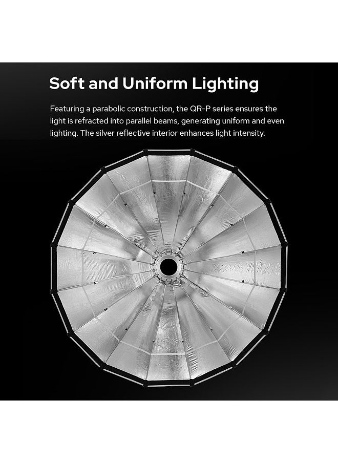 Godox - QR-P70T 70cm/ 27.5in Quick Release Parabolic Softbox Professional Foldable Softbox with Standard Bowen Mount & Diffusers for Photography Studio Photography Portrait Live Stream - Image 1