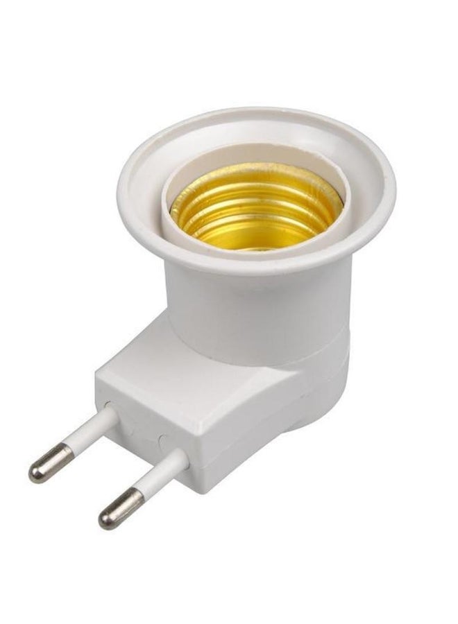 2pcs Light Bulb Socket To Eu Plug Adapter/power on-off Control Switch 