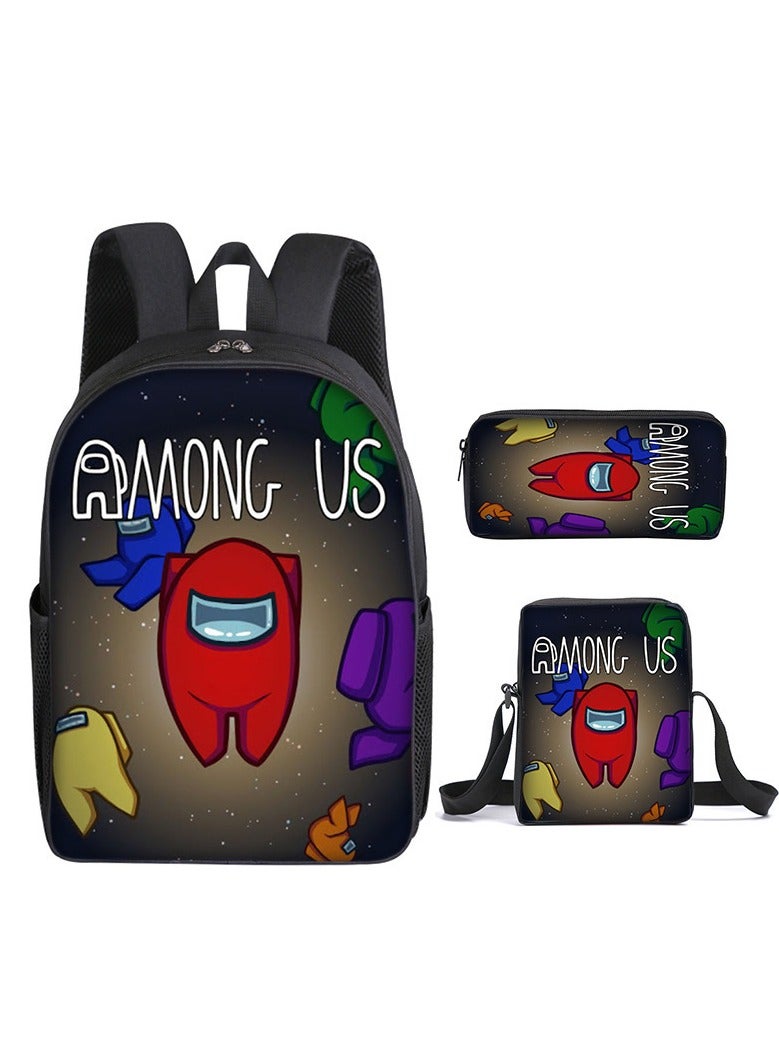 Among Us Backpack For Primary And Secondary School Students Three-Piece Set 29*16*42cm