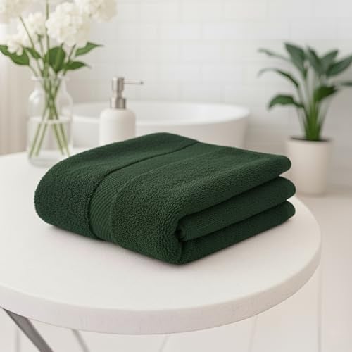 Earthy Fables Premium Bath Towel - 100% Combed Cotton, 600 GSM, Ultra Soft, Quick Dry and Highly Absorbent for Home, Travel and Acne-Prone Skin, 140 X 70 cm, Castleton Green - Image 1