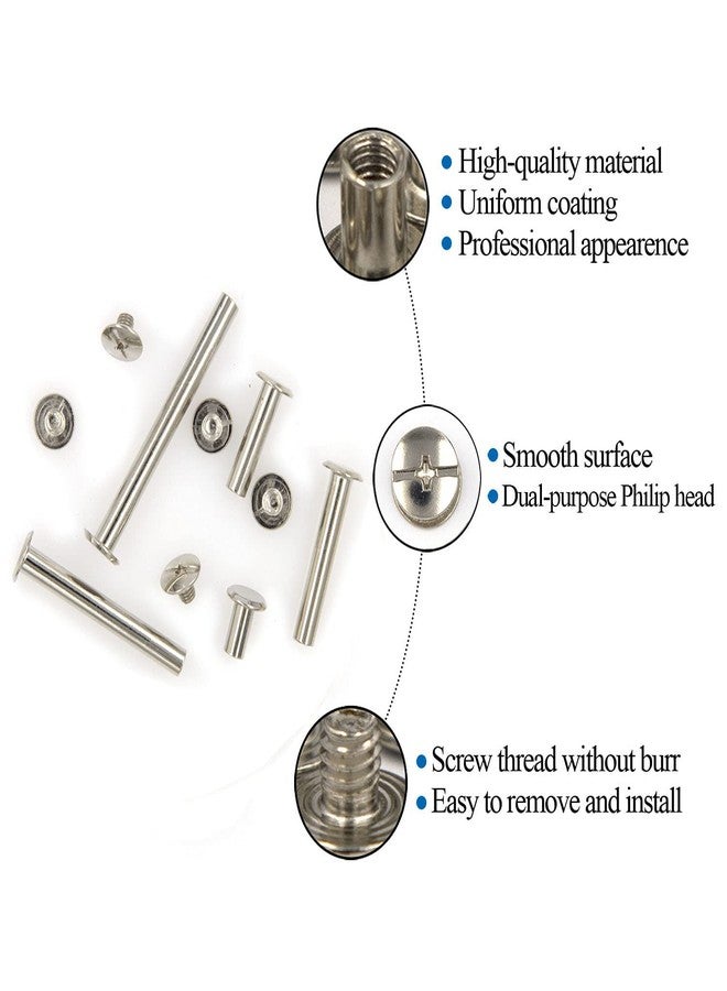 Alloypro 80 Pcs Phillips Chicago Binding Screws M5 x 10/20/30/40/50mm Silvery Scrapbook Extenders Post Binding Barrels and Screws Assortment Kit for Scrapbook Photo Albums/Book Binding - Image 3