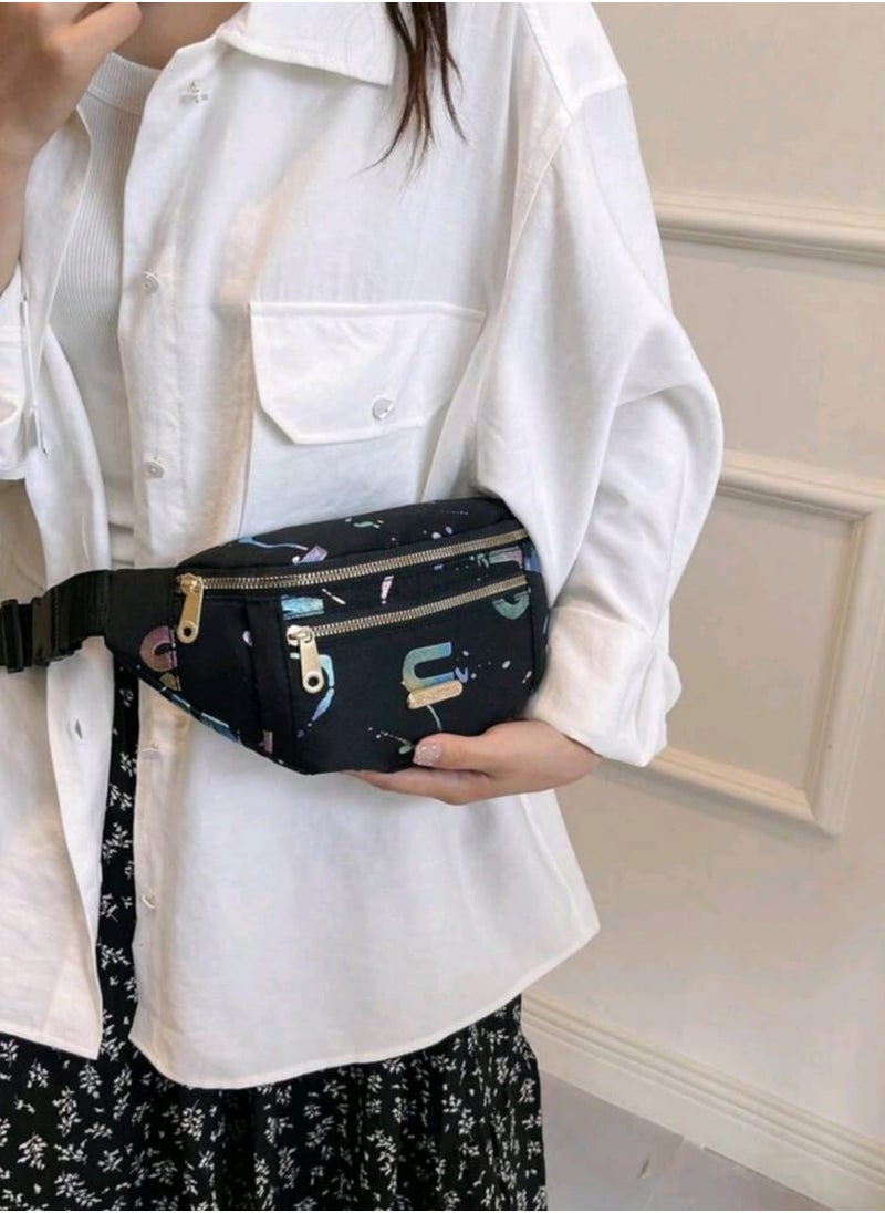 Shein Fashion Ladies" Waist Bag Shoulder Crossbody Bag Gold Foil Coin Purse Chest Bag Outdoor Multifunctional  - Image 5