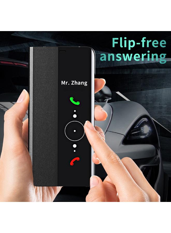 S-TOP Case For Huawei P30 Side Electroplated Dormant Ultra-Thin Horizontal Flip Leather Case with Holder - Image 5