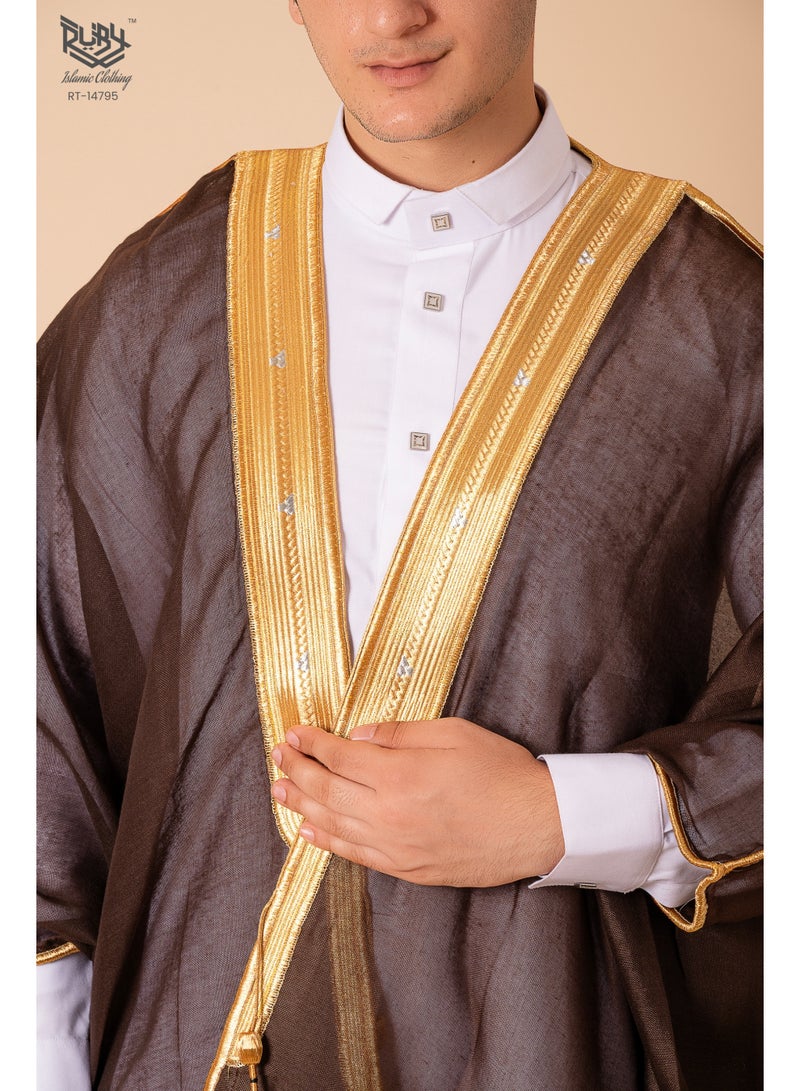 روبي للملابس الإسلامية رداء بشت رجالي، ملابس إسلامية، كيمونو، عباية فضفاضة، فساتين بأكمام طويلة، شيفون مطرز، قفطان، ثوب رسمي غير رسمي في دبي - Image 5
