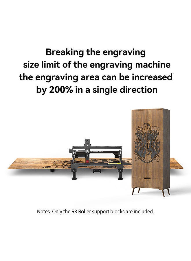 ATOMSTACK - R3 Rotary Roller Support Block Extension Shelf Towel Full Metal Structure for Large Object Wooden Boards Skateboards Long Billboards - Image 1