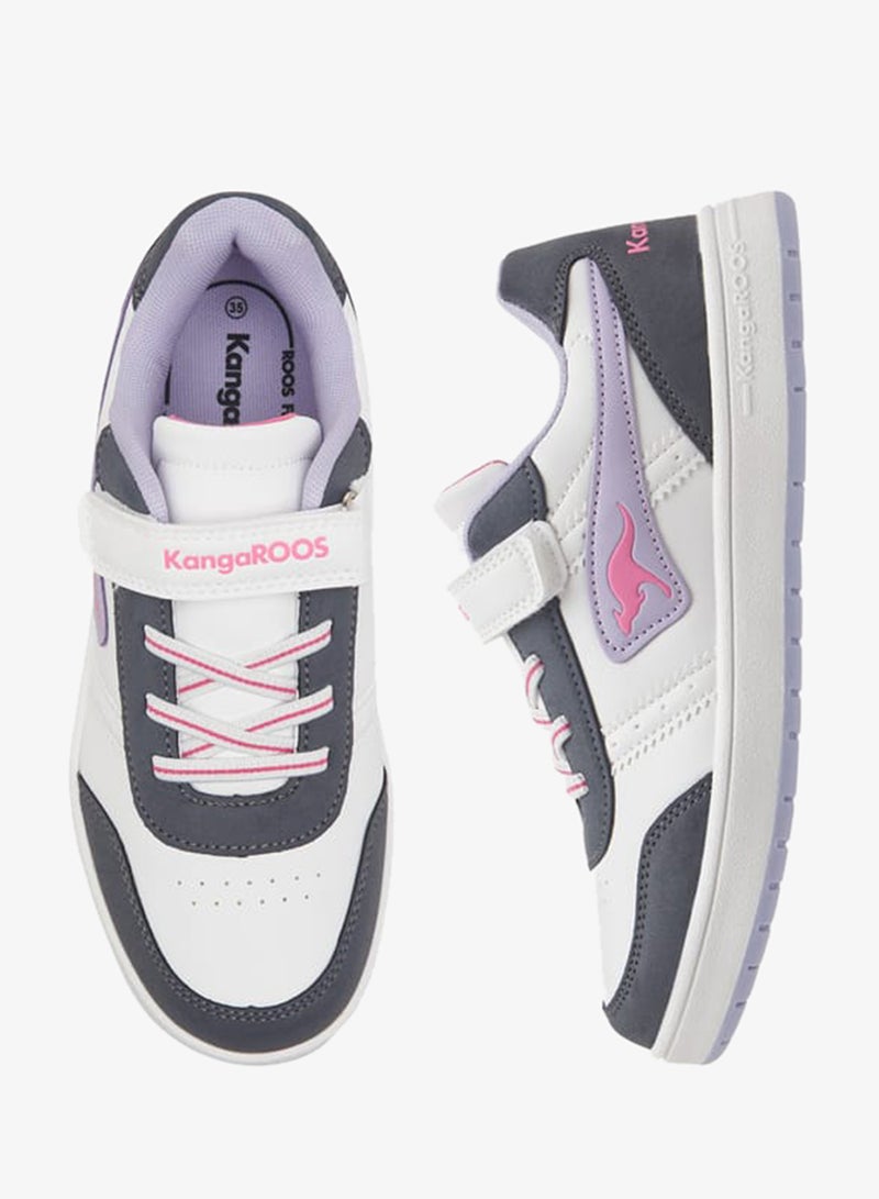 kangaROOS Girls' Logo Detail Sports Shoes with Hook and Loop Closure - Image 2
