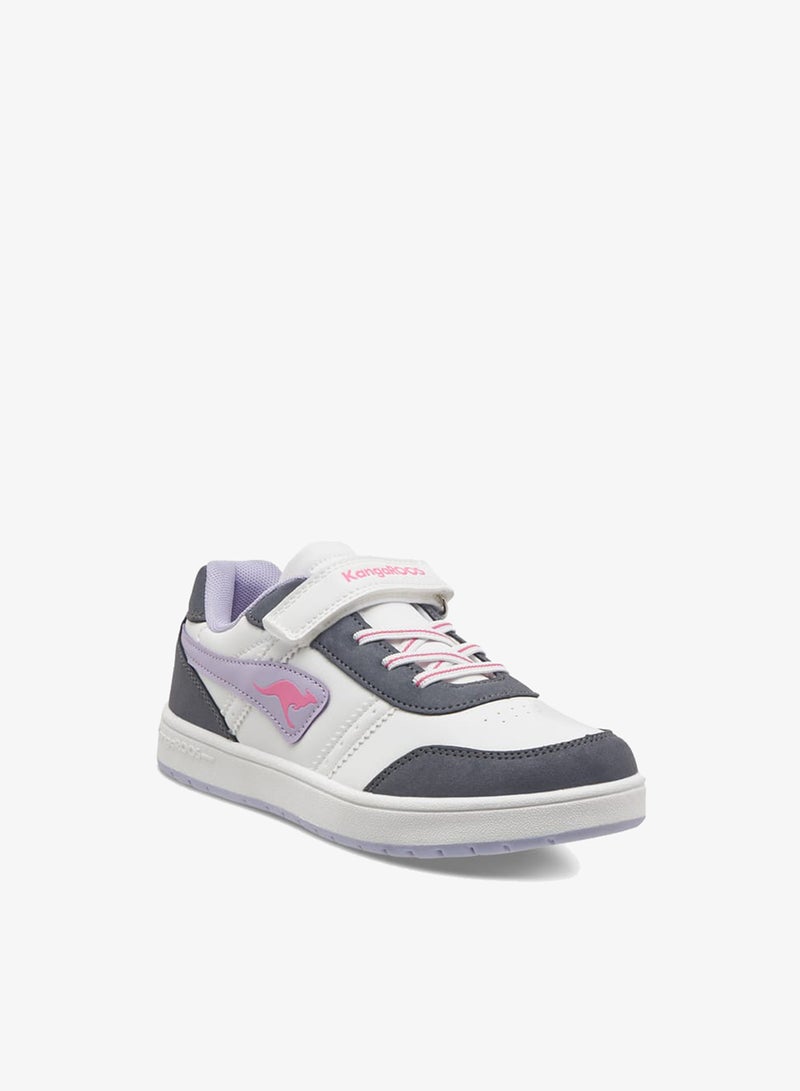 kangaROOS Girls' Logo Detail Sports Shoes with Hook and Loop Closure - Image 3